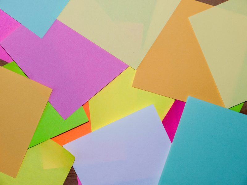 A bunch of colorful post it notes